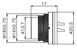 Brett-hinteres Berg-Verbindungsstück M16 8pin, IP67 wasserdichtes Verbindungsstück PWBs LED