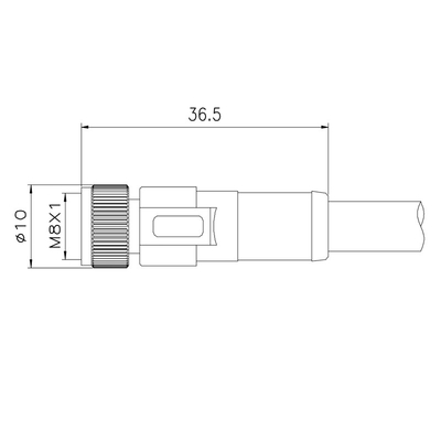 5P gerades M8 wasserdichtes Verbindungsstück der Schrauben-IP67 2 3 4 5 8 Pin X schnürend